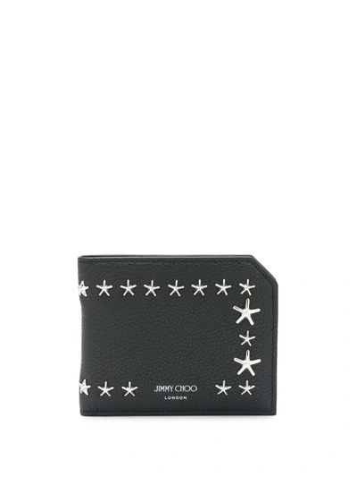 Jimmy Choo Laurence Star Stud Wallet In Black