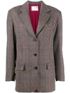 In The Mood For Love Plaid Single-breasted Blazer In Brown