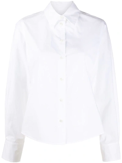 Odeeh Pleat-back Poplin Shirt In 010 White