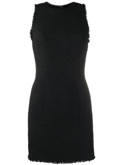 Balmain Sleeveless Tweed Dress In Black