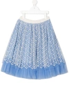GUCCI GG EMBROIDERED TULLE SKIRT
