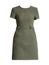Toccin Crepe Short-sleeve Dress In Olive