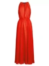 Polo Ralph Lauren Sleeveless Halter Maxi Dress In African Red