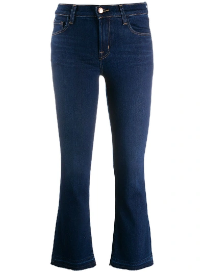 J Brand Corpped Flare Jeans In Blue