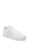 Nike Air Force 1 React Leather And Mesh Trainers In White/ Pure Platinum