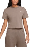 Nike Lab Nrg Crop Cotton T-shirt In Olive Grey