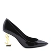 SAINT LAURENT OPYUM PUMPS WITH GOLD-TONED HEEL IN PATENT LEATHER,11479140