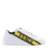 FENDI WHITE LEATHER trainers WITH LOGO PRINT,11479133