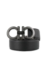 FERRAGAMO REVERSIBLE BLACK BELT IN HAMMERED LEATHER