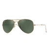 Ray Ban Aviator Folding Sunglasses Gold Frame Green Classic G-15 Lenses 58-14 In Gold
