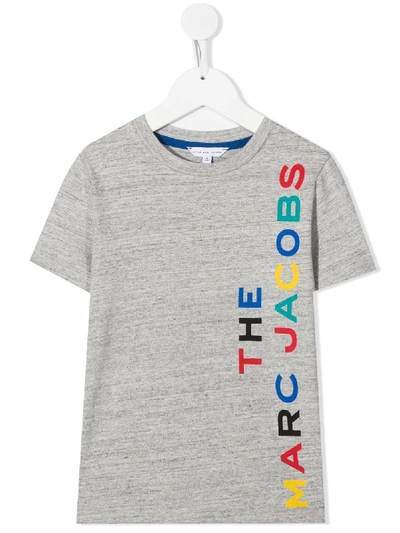 The Marc Jacobs Kids' Rainbow Logo T-shirt In Grey