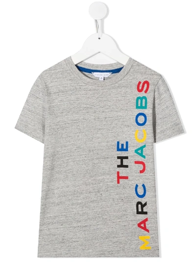 Marc Jacobs Kids' Rainbow Logo T-shirt In Grey
