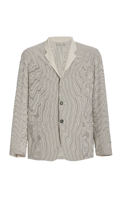 Sease Striped Single-breasted Blazer In Neutrals