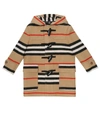 BURBERRY ICON STRIPE VIRGIN WOOL DUFFLE COAT,P00486022