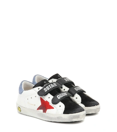 Golden Goose Kids' Superstar Low-top Sneakers In White/ Black/ Ruby/ Blue