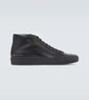 Common Projects Original Achilles High Sneakers In Black Leather In Black