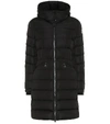 Moncler Flammette Hooded Quilted Shell Coat In Black