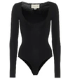 GUCCI CASHMERE AND SILK-BLEND BODYSUIT,P00498318