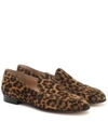 GIANVITO ROSSI MARCEL LEOPARD-PRINT SUEDE LOAFERS,P00500876
