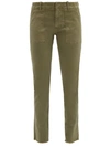 Nili Lotan Jenna Cropped Cotton-blend Slim-leg Trousers In Olive Green