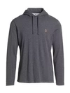 Brunello Cucinelli Embroidered Hoodie In Lead Grey
