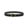 Saint Laurent Women's Monogram Suede Belt In Black