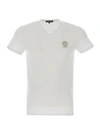 Versace V-neck Logo T-shirt In Nero