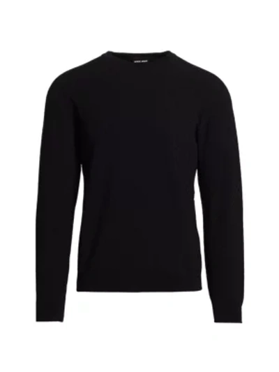 Giorgio Armani Tonal Pattern Sweater In Black