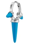 Maria Tash Triple Long Turquoise Spike Clicker Earring In White Gold