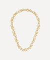 SUSAN CAPLAN VINTAGE GOLD-PLATED 1960S TRIFARI CRYSTAL AND FAUX PEARL LEAF NECKLACE,000711541