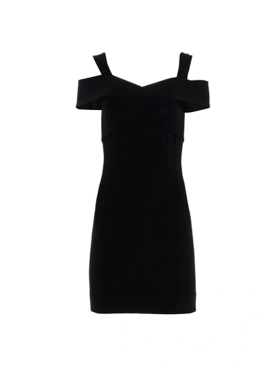 Dolce & Gabbana Cold-shoulder Short Jersey Dress In Black