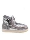 MOU MOU WOMEN'S SILVER SEQUINS ANKLE BOOTS,MUFW111008GSEQ 38