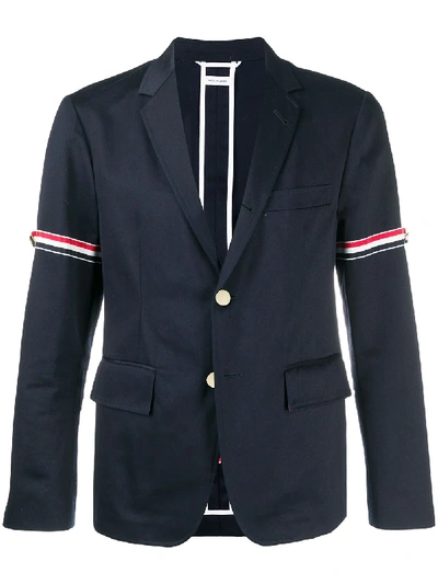 Thom Browne Unconstructed Grosgrain Armband Sport Coat In Multi-colored