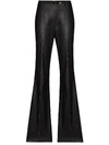 CLAN FAUX-LEATHER SLIM BOOTCUT TROUSERS