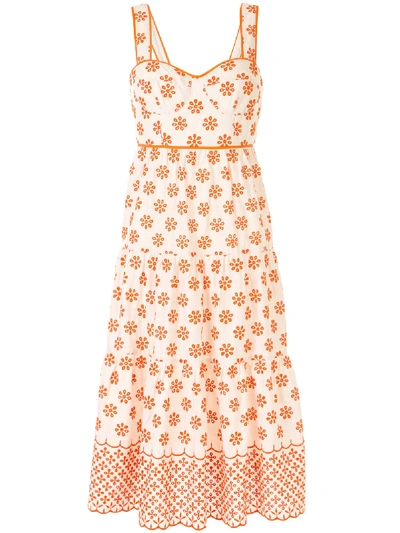 Alice Mccall I Want You Floral-print Midi Dress In Orange