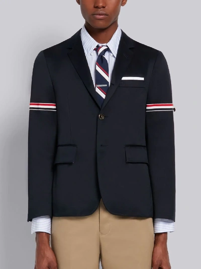 Thom Browne Navy Cotton Twill Grosgrain Armband Unconstructed Classic Sport Coat