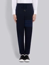 THOM BROWNE NAVY COTTON LOOPBACK TONAL 4-BAR SWEATPANTS,MJQ008A0691015029506