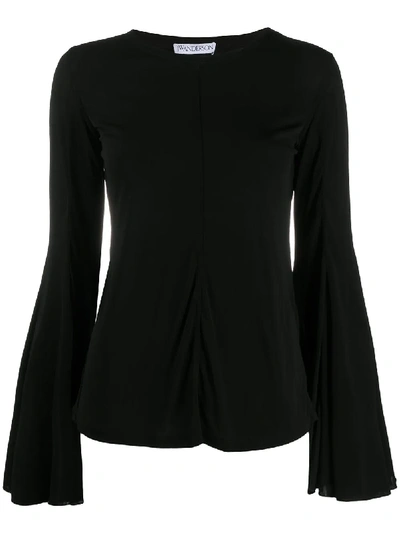 Jw Anderson Bell Sleeve Blouse In Black