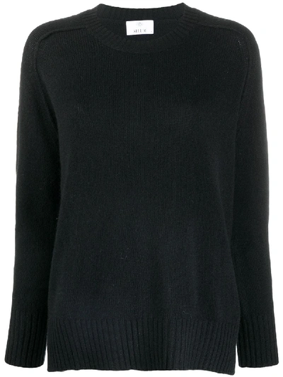 Allude Crew-neck Cashmere Jumper In Black