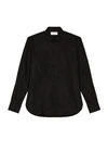 Saint Laurent Shirt In Dotted Silk Crepe De Chine In Black
