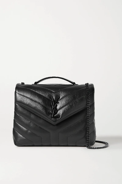 Saint Laurent Loulou Small Quilted Leather Shoulder Bag In Black