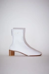 ACNE STUDIOS BRANDED LEATHER BOOTS OLD PINK/BEIGE