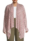 Bobeau Women's Draped Open-front Cardigan In Brick Spot