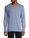 Vince Slub Henley Long-sleeve Top In Gentle Blue