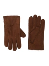 PORTOLANO MEN'S SHEARLING-LINED SUEDE GLOVES,0400012384699