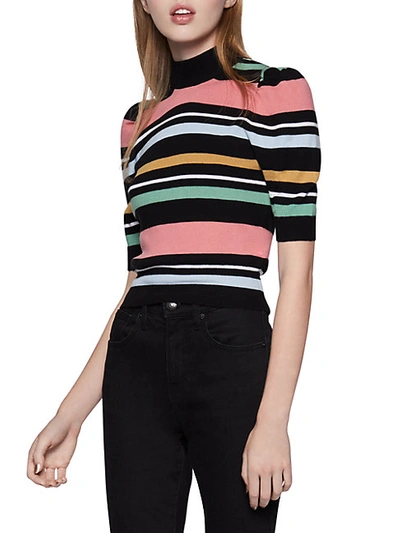 Bcbgeneration Striped Short Puff-sleeve Top In Multi