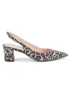 KATE SPADE WOMEN'S MIDGE LEOPARD-PRINT SUEDE SLINGBACK PUMPS,0400012912116