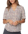 Nydj Charming Oversized V-neck Top In Eastside Cat