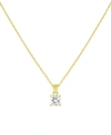 Essentials Cubic Zirconia Solitaire Pendant Necklace, 16" + 2" Extender In Gold Plate In Gold