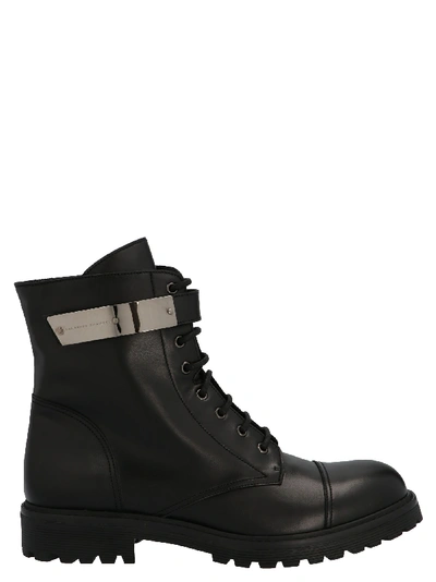 Giuseppe Zanotti Mens Black Leather Ankle Boots In Schwarz